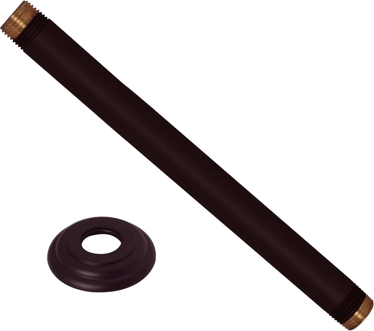 Westbrass 1/2" IPS x 12" Ceiling Mounted Shower Arm with Flange, Oil Rubbed Bronze, D3612A-12