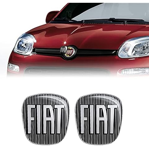 Fiat 14186F-2pcs 3D Sticker Replacement Logo Black for Panda After 2012, 2 Pieces, Front and Rear Cover