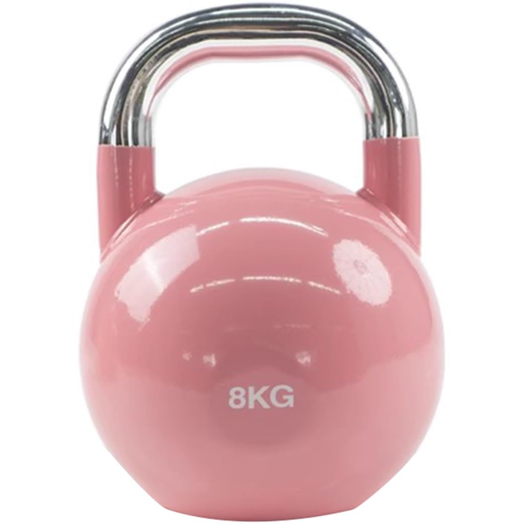 Kettlebell-Gewichte Krafttraining Für Männer Im Wettkampf Kugelhantel, Hantel Aus Stahl Für Heimfitness, Anti-Roll-Design Mit Flacher Unterseite, Bauch-/Armmuskulatur(Pink-8kg)