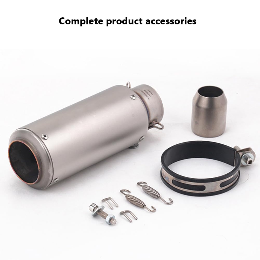 Universal 60mm Motorrad Auspuff Motorrad Zubehör Noise Eliminator Schalldämpfer Schalldämpfer Hinten Endrohr Refit DB Killer für ATV Pit Bike Scooter für Z250 ZX6R R6 GSX1000 (Silver 3)