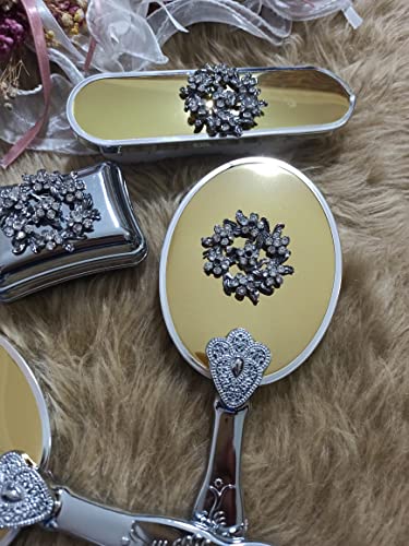 Set di spazzole per capelli con specchio per