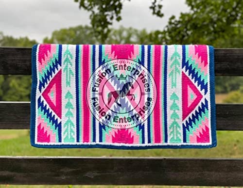 EQUIEMPRESS Western Ranch Saddle pad/New Zealand Wool Horse Western Saddle Blanket Top Wool Pad Sensor Flex (Customization Available) AN-242 (34