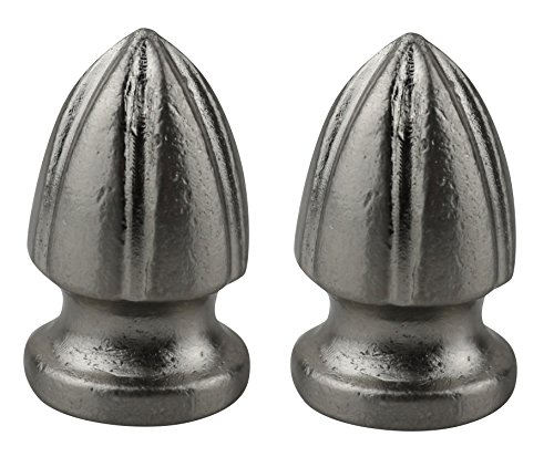 Image of Urbanest Set of 2 Wilton Lamp Finial, 1 1 /4-inch Tall, Brushed Nickel