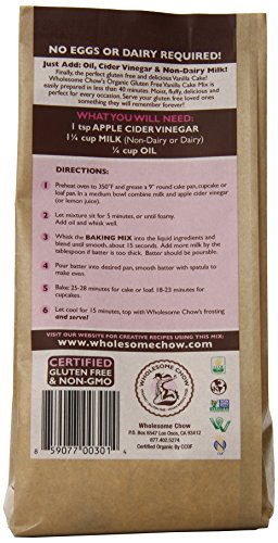 Wholesome Chow Organic Gluten Free Cake Mix, Vanilla, 12.1 Ounce #TOP1