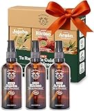 Bionoble Skincare Kit 3x100ml - Aceite de Ricino, Aceite de Argán y Aceite de Jojoba Orgánico - Cuidado Facial, Corporal y Capilar - Regalo Cumpleaños Mujer