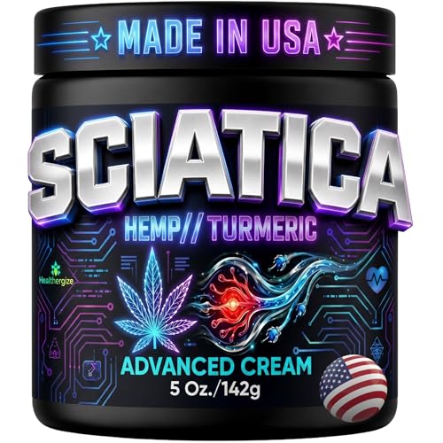 Sciatica Nerve Cream Infused with Soothing Hemp Oil Turmeric & Lavender-Sciatic Nerve Comfort for Lower Back & Legs-Fast Absorbing Hydration Extra Strength Non-Greasy Formula - Made in USA 5Oz.