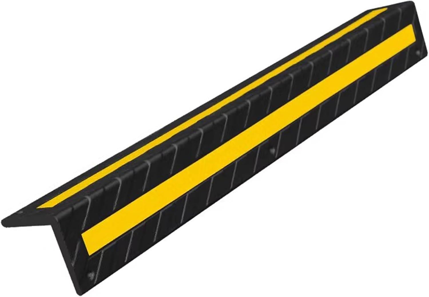 WDSOPK garage wall protector,wall corner protector, L-Shape Garage Rubber Column Anti-Impact Reflective Yellow Strip Corner Guard,Black,4pcs,1cm
