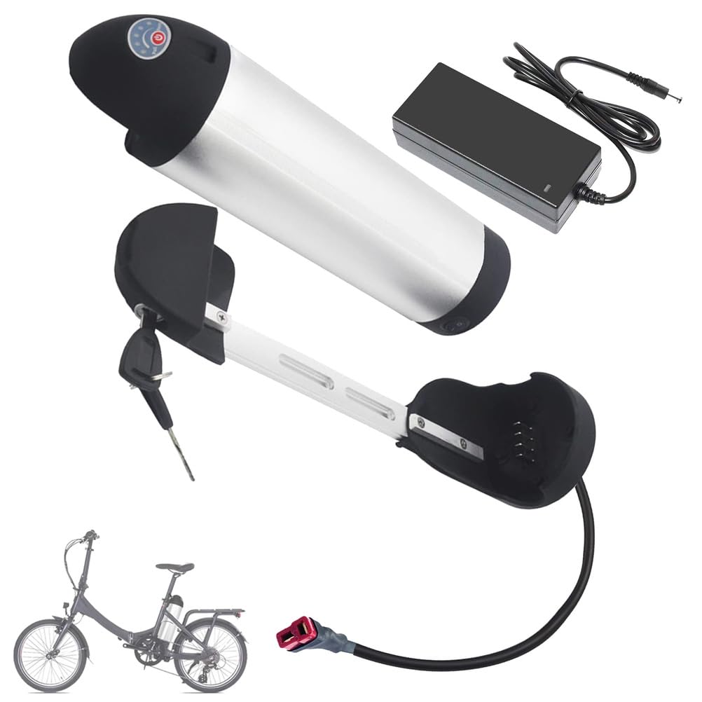 Batería de Litio 36 V 10 Ah 13 Ah Batería extraíble 24 V Baterías Iones Litio 48 V Baterías Tipo Botella para Motor 200 W a 650 W con Puerto de 4 Pines