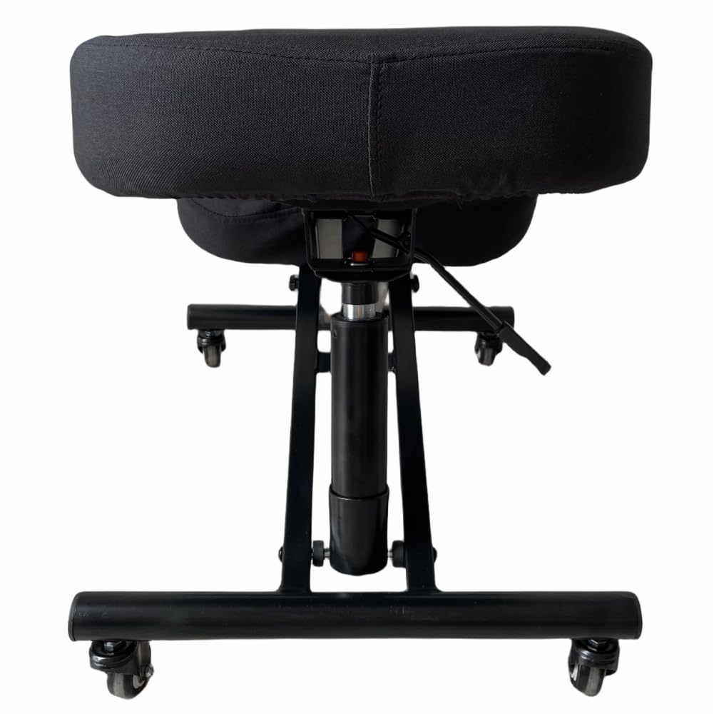 BLACK POINT O'KNEEL Basic Silla Ergonómica Profesional para arrodillarse de Lino para Oficina y Hogar, Silla Ergonómica de Rodillas. Silla Ergonómica (Funda de Lino Negro incluida)