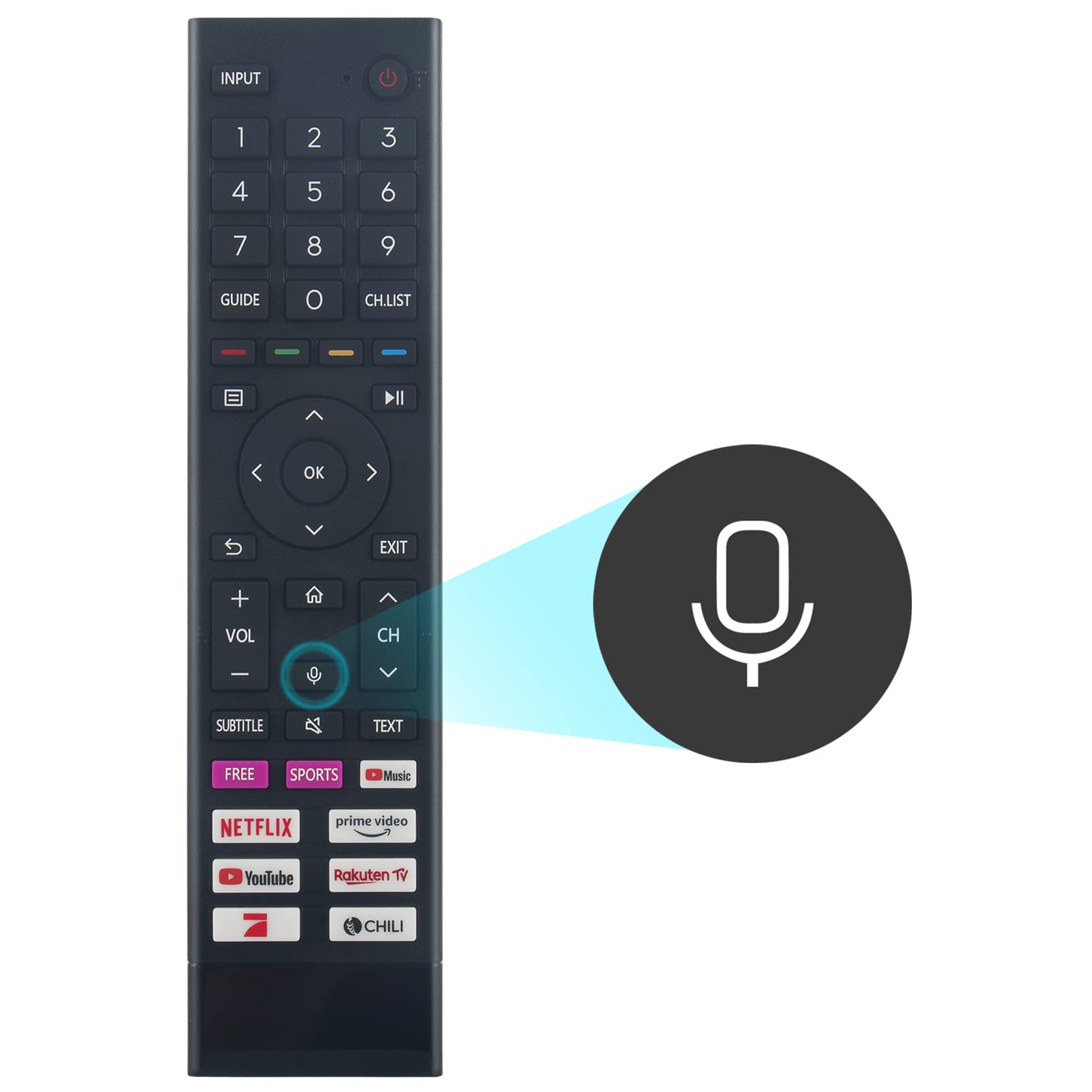 ERF3N80H Telecomando vocale sostituito Adatto per Hisense TV 70A6BG 75A6BG 85A6BG 43A6BG 43A6CG 50A6BG 50A6CG 43A6DG 43A6DGCH 43A6EG 43A6FG 43A6GG 43A6HG 43A6EGCH 43A6BGTUK 43A6FGTUK