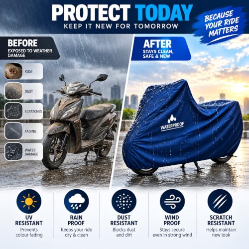 Generic Magic Waterproof Bike Cover for Honda Activa 110, Blue - Image 5