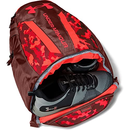 Image of Under Armour Hustle Backpack, Cinna Red (688) /Beta, One Size Fits All
