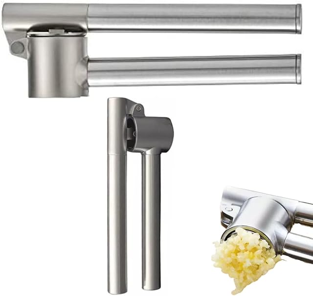 Kitchen Garlic Press, Garlic Crusher, Stainless Steel Garlic Presser, Squeezer, Garlic Chopper Mincer , Ginger Crusher , Garlic Presses Removable Insert Rust Free