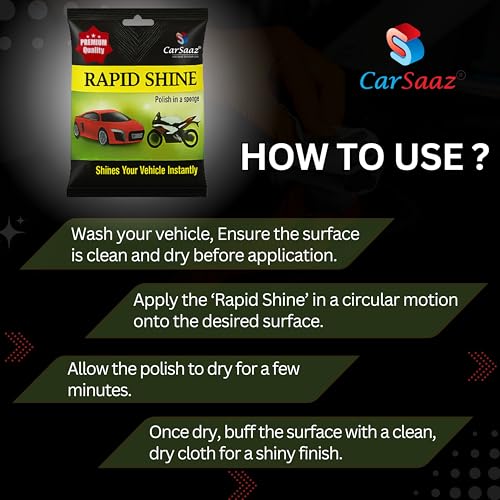 Image of CAR SAAZ Rapid Shine Polish Sponge Combo Pack of 12 | Polish Sponges for Instant Shine | Easy to Use Polish Combo for Car and Bike | Protect and Shine