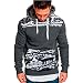 Produktbild FRAUIT Männer Sweatshirt Langarm Herbst Winter Herren Kapuzenpullover | Sale | Casual Sweatshirt Hoodies Top Bluse Trainingsanzüge Herren Sweatjacke Kapuzenjacke (L, ST-Grau)