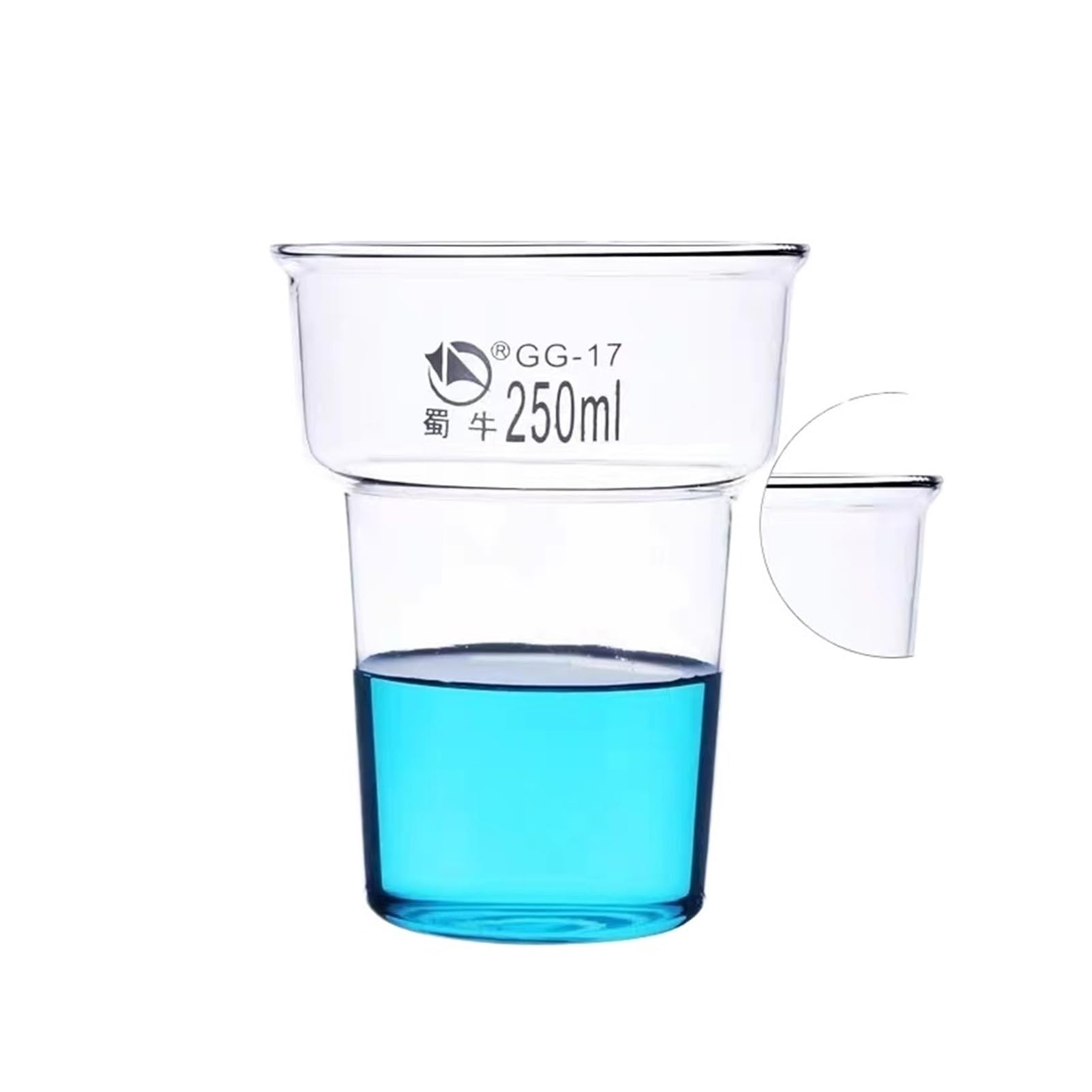 Grubościenna szklana zlewka, odporna na wysokie temperatury, szkło laboratoryjne, 2 sztuki/zestaw (250 ml 2 szt.)