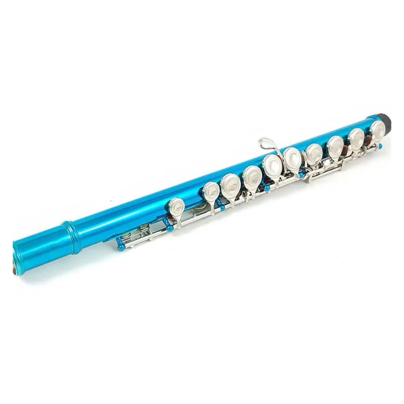 flet prosty Flet 16 otworów Zamknięty otwór C Klucz niklowany Sea Blue z kluczem E Instrument dęty drewniany