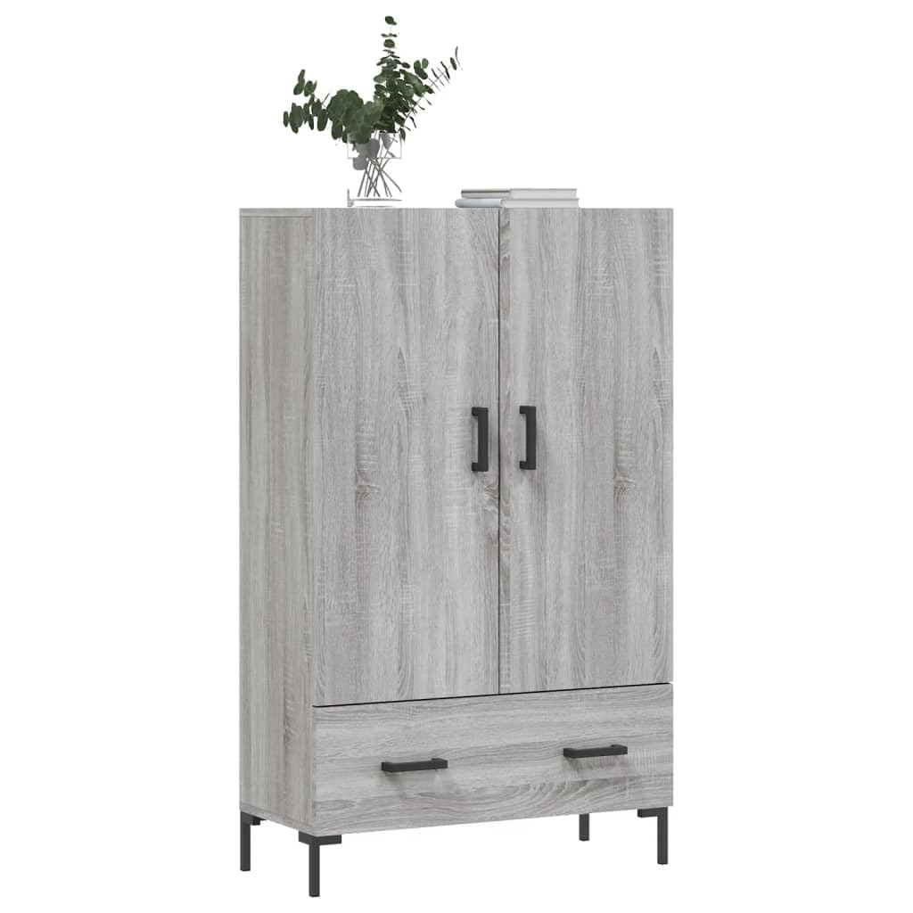 Higieniczna szafka Sonoma szara, 69,5 x 31 x 115 cm, szafka z materiału drewnopochodnego z metalowymi nogami, miejsce do przechowywania do sypialni, nowoczesny organizer