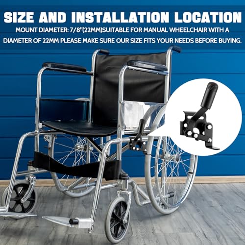 Image of DaisyInner 2 Pcs Heavy Duty Wheelchair Brakes Wheel Locks Wheelchair Parts Mount Bolt on Style for 7 /8 Inch Tubing Universal Wheel Lock Brake Assembly Medical Transport Chair Brake Side (Black)