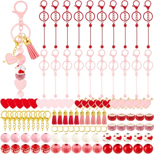 Juego de llaveros con cuentas para crear tus propios accesorios y organizar llaves con estilo DIY