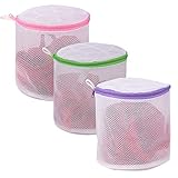 YLWEFT Bra Washing Bags for Laundry, Lingerie Bags for Laundry, Sock Bag for Washing Machine, Underwear Washing Bag, Bra Washer Protector, Mesh Laundry Bag(Bra Bag, 3 Set)