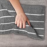 SPINGTON Luxury Stripe Designed Tea Towels for Kitchen - Large Size 60 x 40 cm - 100% Cotton, Super Absorbent and Durable - Quick Drying Hotel Quality Towels (Dark Grey, 5 Pack) - Image 7