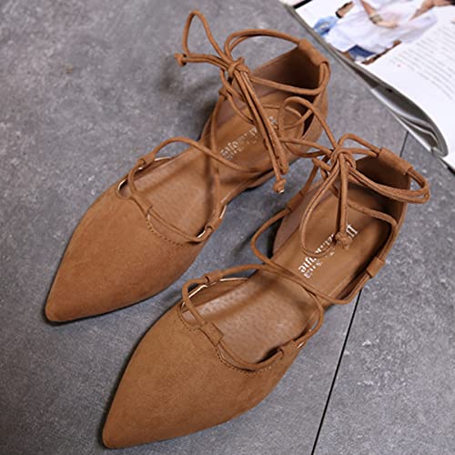 HuangTaiJi Qing Woman's Pointed Toe Ankle Buckle Summer Fashion Flat Shoes Dress Ballets2