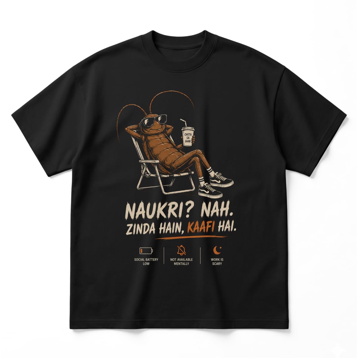 Cockroach Gang Oversized T-Shirt for Men | Funny Graphic Streetwear Tee | Printed Drop Shoulder Unisex Cotton T-Shirt | Hip Hop Urban Style-picture-54