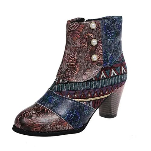 Bottes en cuir vintage pour femme parfaites pour un look bohème rétro confortable