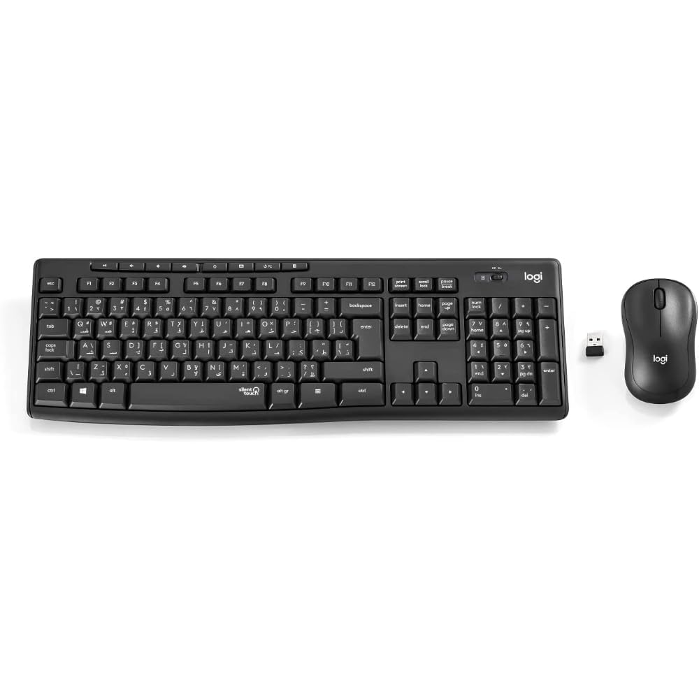 Logitech MK295 Silent Wireless Mouse & Keyboard Combo with SilentTouch Technology, Full Numpad, Advanced Optical Tracking, Lag-Free Wireless, 90% Less Noise, AR Keyboard - Graphite