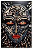 Wallario Glasbild Kosmisches Antlitz - 60 x 90 cm Wandbilder Glas in Premium-Qualität: Brillante...