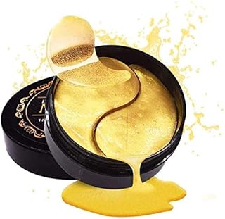 24K Gold Under Eye Mask - 60 PCS Aloe Vera Under Eye Gel Pads Anti-Aging Under Eye Patches Under Eye Pads with Hyaluronic Acid for Dark Circles, Wrinkles, Puffy Eyes, Fine Lines (Gold-1)