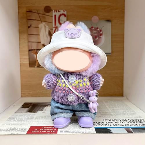 Doll Clothes Compatible with Labubu(17cm-6.7in) V3 Big INTO Energy Luck Purple Suit (No Doll)