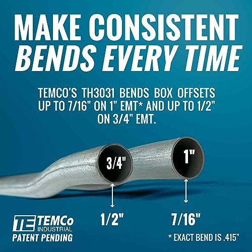 Image of TEMCo TH3031 Dual Size Hydraulic Conduit Offset Bender Both 1 inch & 3 /4 inch EMT