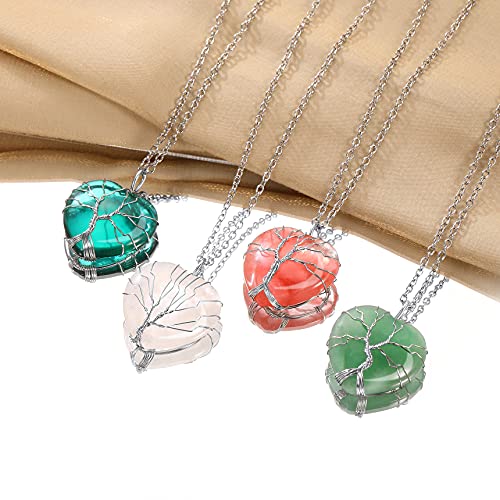 Bestyle BTP27026W-6 Tree Of Life Heart Crystal Necklaces June Birthstone Pendant thumb #3