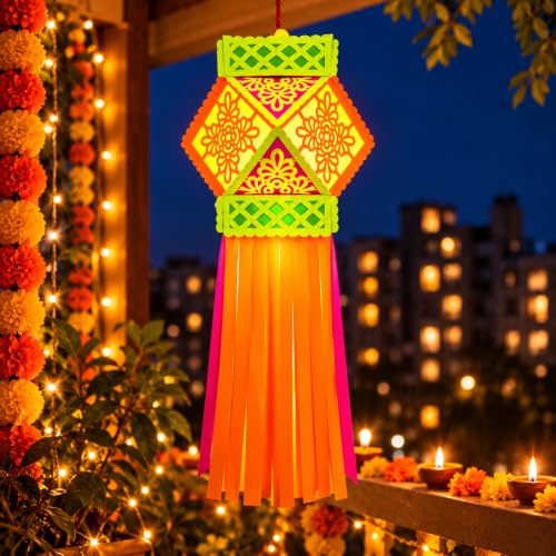 Generic Jamunaji & Sons Diwali Kandil, 31x14 Inch Multicolor Paper - Image 2
