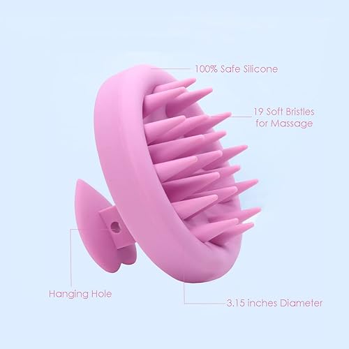 Miniatura 3 de Cepillo masajeador de cuero cabelludo, cepillo de silicona para el cuero cabelludo, cepillo masajeador para el crecimiento del cabello, alivio del