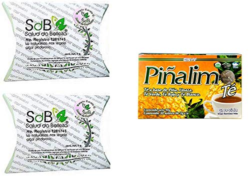 2 Boxes Semilla de Brazil Seed 100% Original Authentic Natural 60 Seeds 60 Day Supply White Box and Pinalim Tea Te GN+Vida Weight Loss Tea Diet 30 Day Supply