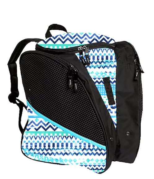 L'Estel Skates TRANSPACK Ice Rucksack für Snowboarden, Ski und Schlittschuhlaufen (Blue Green Terra)