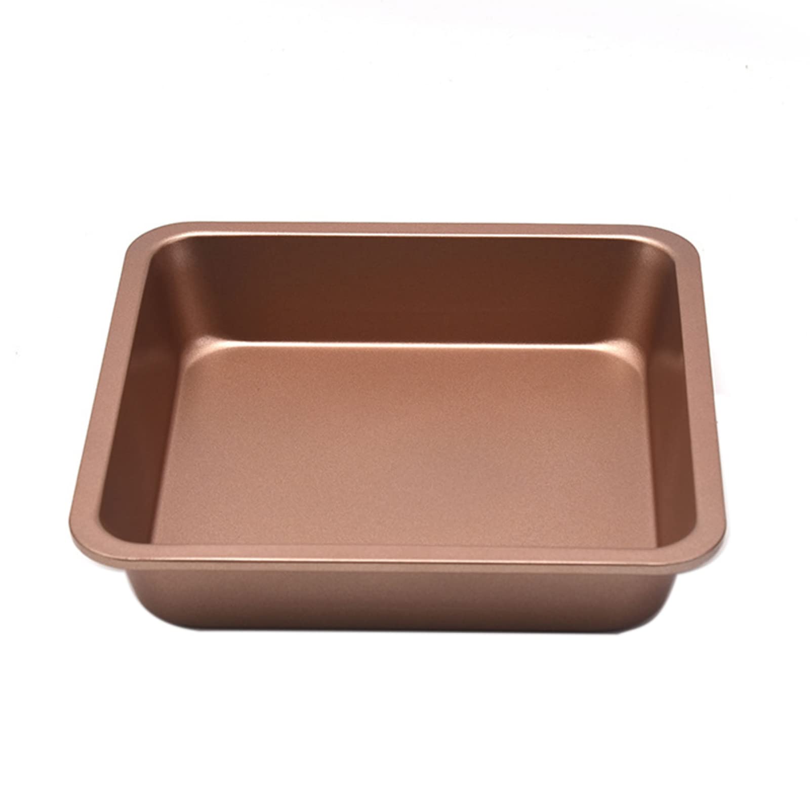 Lot de 2 plaques de cuisson carrées en acier carbone anti-adhésif doré
