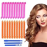 🌹 🌹 LOCKENWICKLER OHNE HITZE：Haarlockenwickler locken ohne hitze und schaden Ihrem Haar nicht. lockenwickler curler sicher auf nassem und trockenem Haar anzuwenden und schadet Ihren Haaren nicht und ebenso für Kinder geeignet.