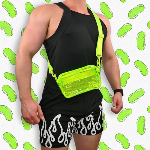 Clear Crossbody Bag - Neon Rave Bag - Clear Festival Bag for Women Men - Jelly Bag - Vegan Leather Carry Bag3