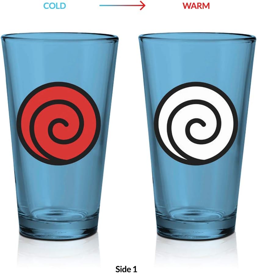 Naruto Color Changing Drinking Glass 16 oz Naruto Shippuden Pint Tumbler Glass