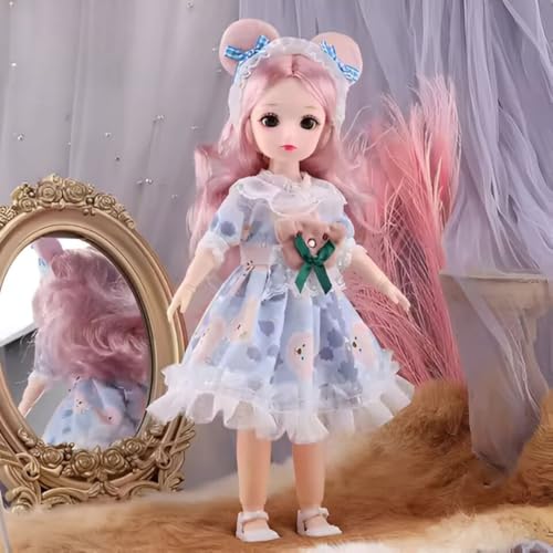 Image of Tickles Set Movable Jointed Makeup Cute Girl Eyes Fashionable Doll for Kids Girls (Size: 30 cm Color & Design: May Vary)