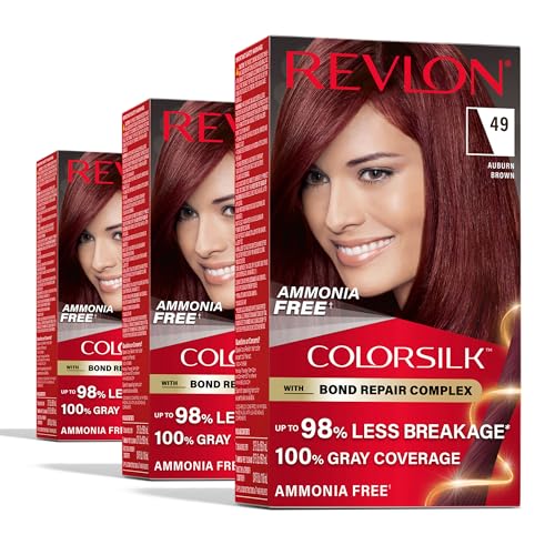 Revlon ColorSilk Bond Repair Auburn Hair Dye 3-Pack