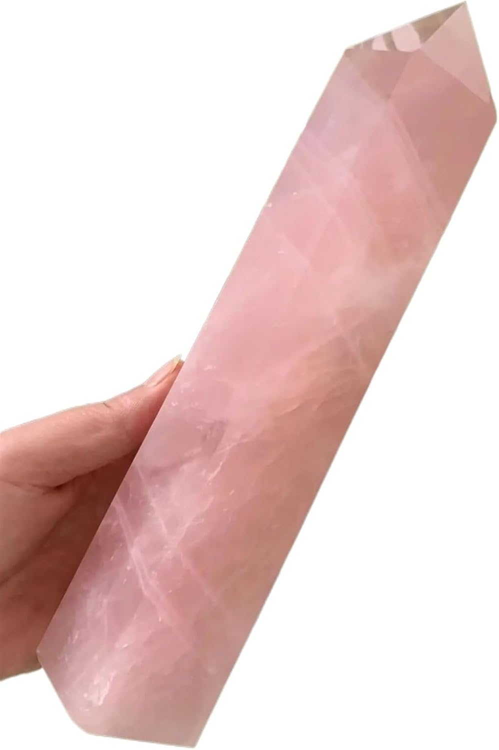 AtkitS Natural rose quartz, obelisk wand, home decoration home decor1100-1200g