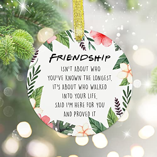 Friendship Christmas Ornament Gift For Woman Female Girls Her, Best Friends Ceramic Ornaments, Woman Friend Birthday Gifts, The Longest Distance Good Friend Gifts, Keepsake For Bff Friend Gift Ideas #TOP3