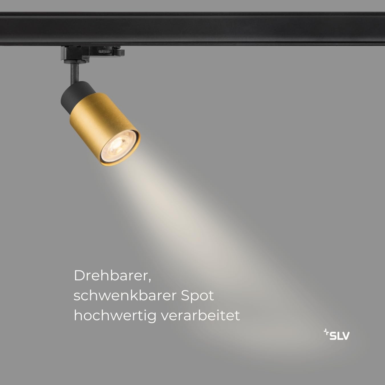 SLV PURI 2.0 TUBE, Schienenstrahler, für 3 Phasen Schienensystem, Schwarz-Gold