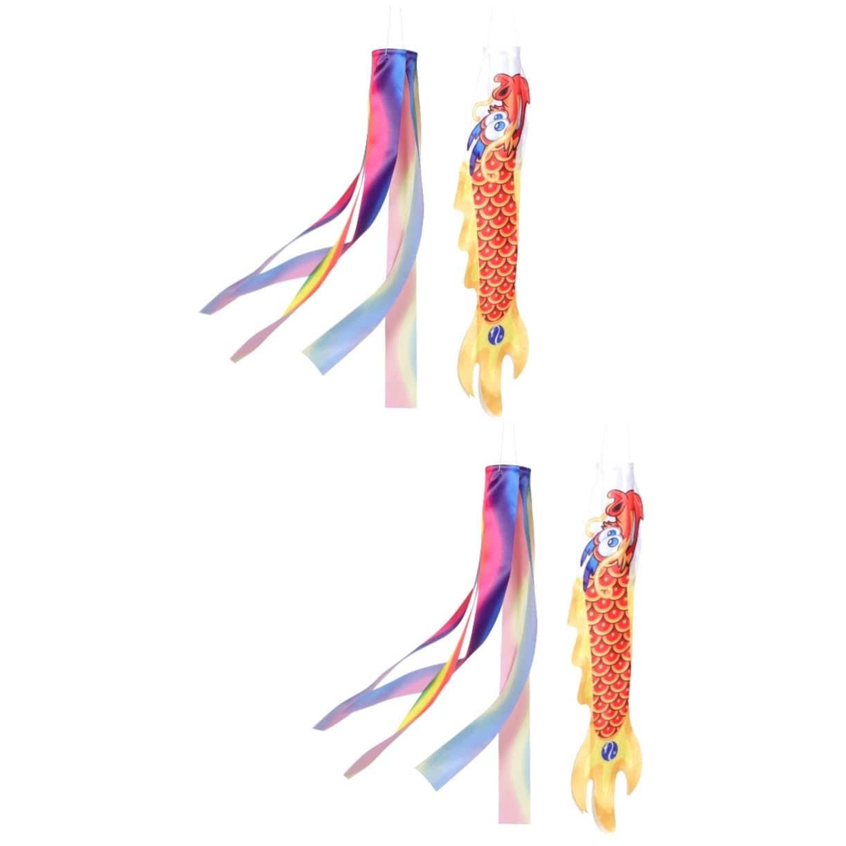 Banderole de Carpe Longqi avec Décoration Extérieure en Tissu Polyester Orange pour Noël