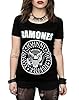 Ramones Women's Presidential Seal Roll Sleeve T-Shirt Large Black #1